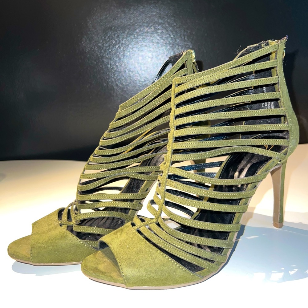 Forest Green Gladiator Stilletto Heels